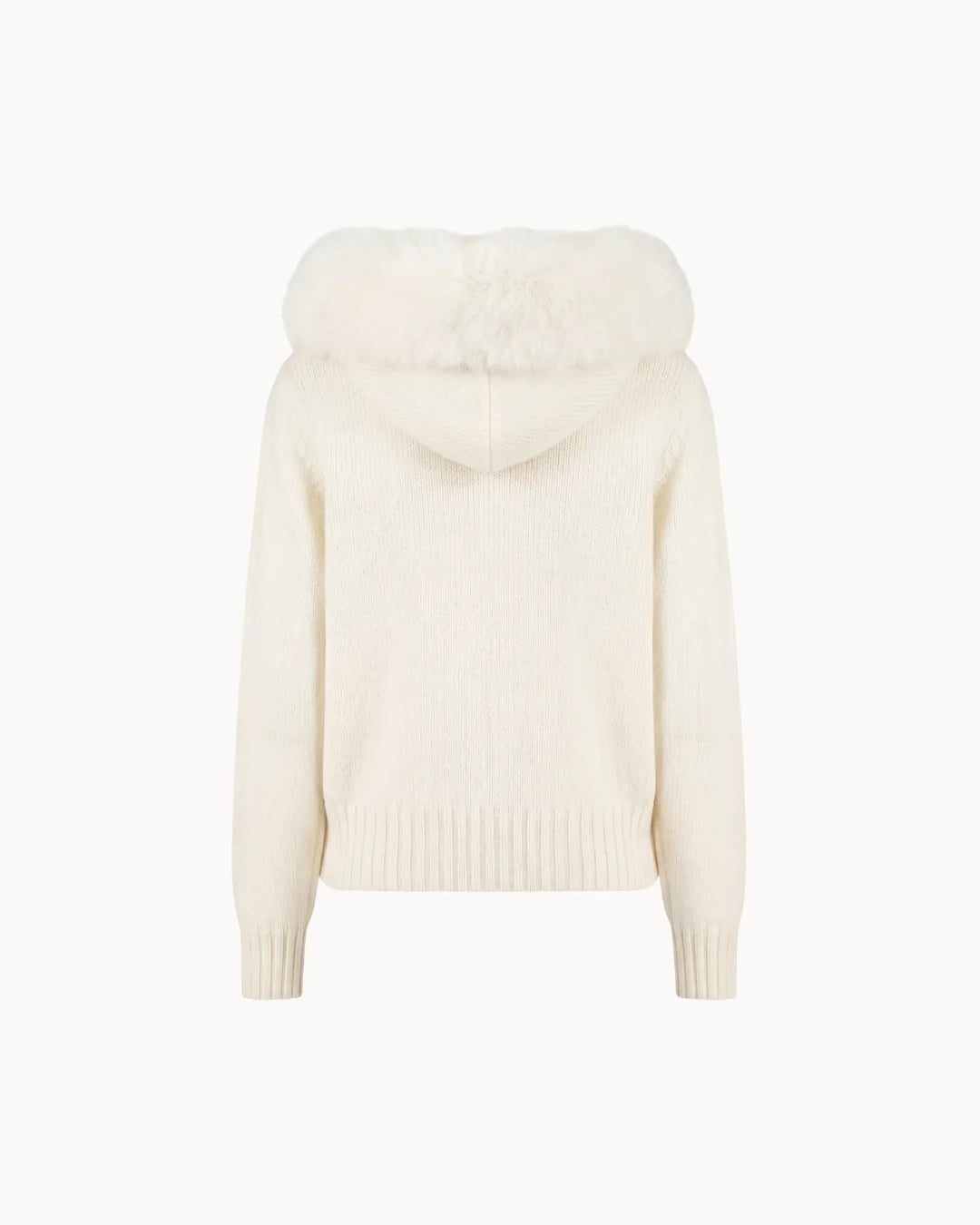 Cardigan Livia con Cappuccio in Eco-Pelliccia