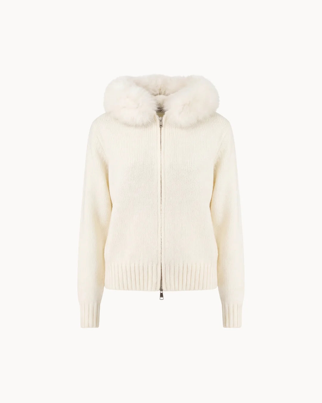 Cardigan Livia con Cappuccio in Eco-Pelliccia