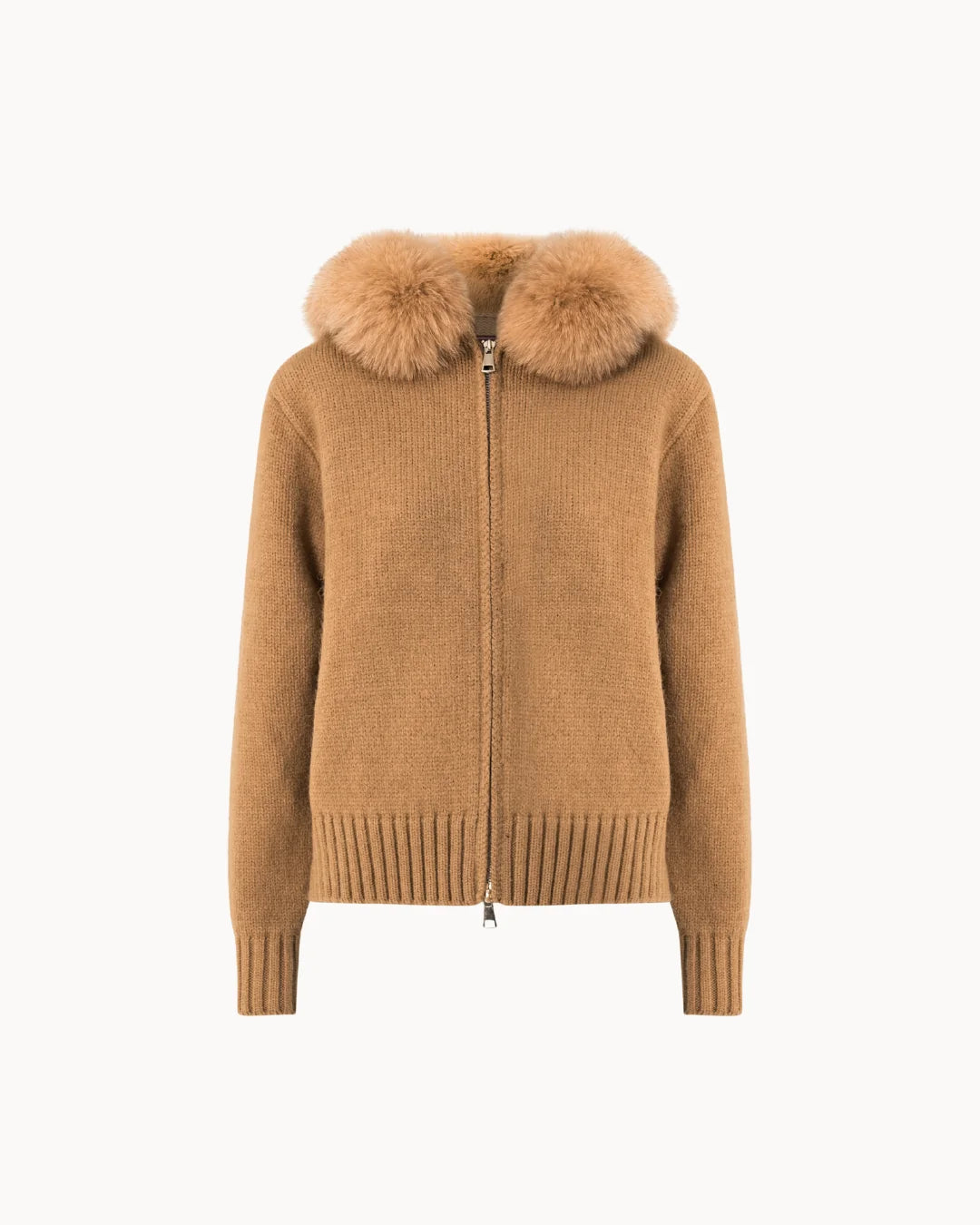 Cardigan Livia con Cappuccio in Eco-Pelliccia