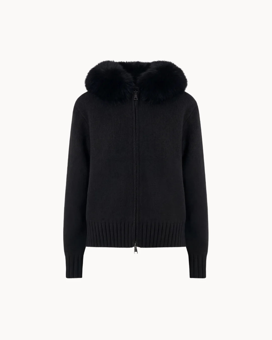 Cardigan Livia con Cappuccio in Eco-Pelliccia
